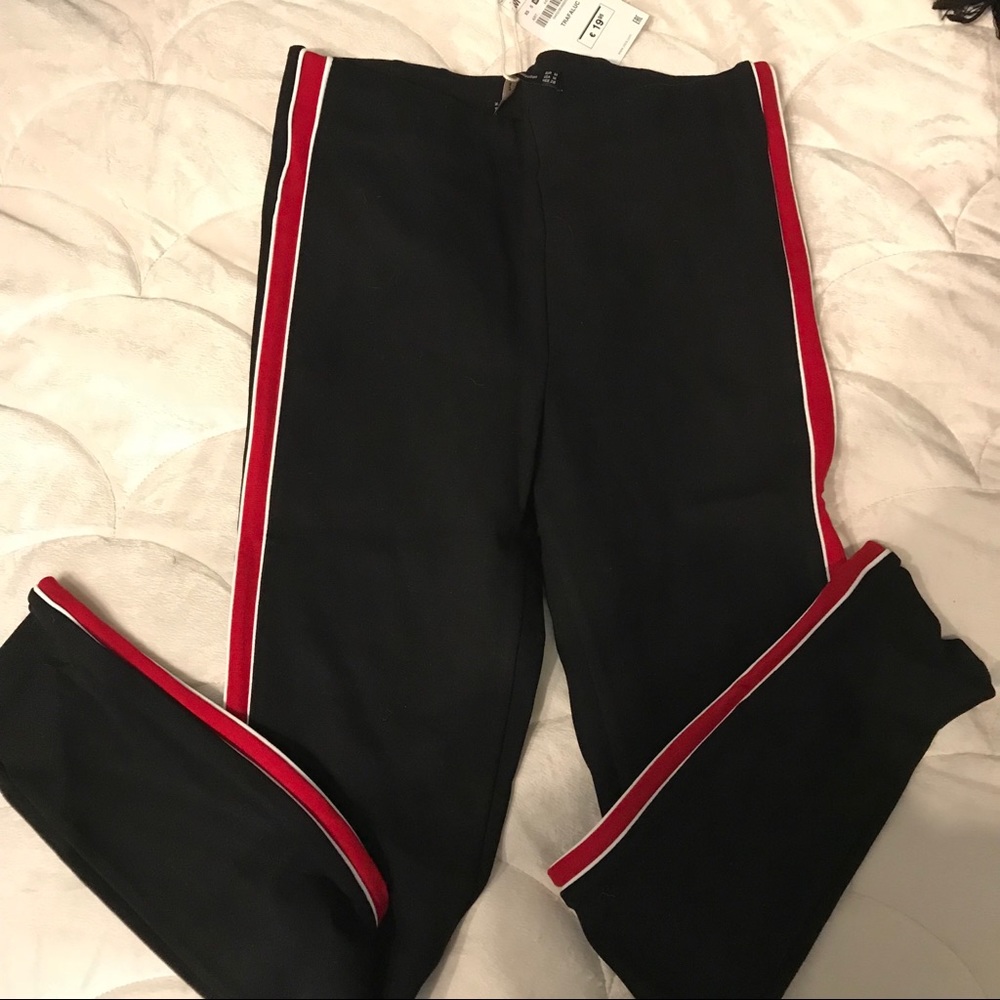 Zara legging pants with stripe